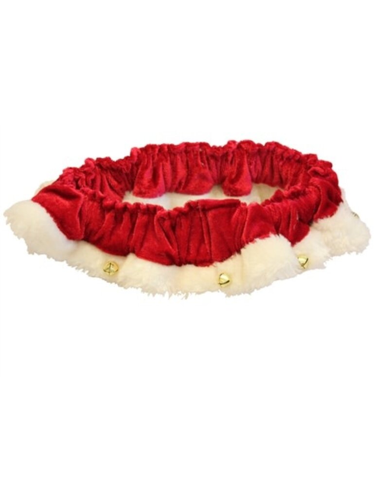 Huxley & Kent Holiday Santa Ruff With Bells - Red - XS/SM - 8"-14"