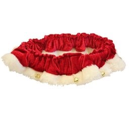 Huxley & Kent Holiday Santa Ruff With Bells - Red - MD - 12"-20"