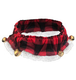 Huxley & Kent Holiday Ruff With Bells - Check - LG/XL - 18"-28"