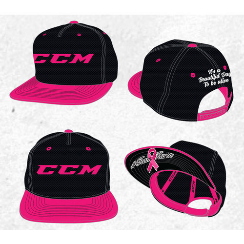 CCM CCM S18 Team Karen Team Flat Brim Snapback Cap - Black/Black CCM CCM S18 Team Karen Team Flat Brim Snapback Cap - Black/Black