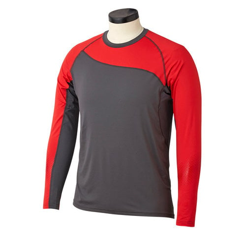 Bauer Bauer Pro Long Sleeve Base Layer Top - Dark Grey/Red - Senior