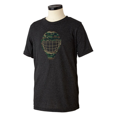 Bauer Bauer S19 Camo Face Mask Short Sleeve Tee - Youth - Black Bauer Bauer S19 Camo Face Mask Short Sleeve Tee - Youth - Black