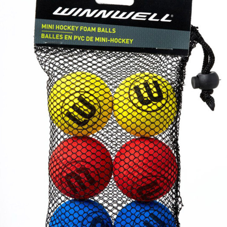 Winnwell Shinny Knee Hockey Ball - 6-Pack - Multicolor