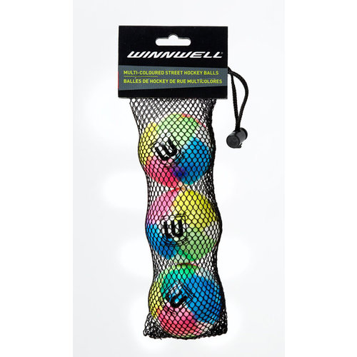Winnwell S18 65MM 50G Multicolor Street Hockey Ball - 3-Pack - Multicolor Winnwell S18 65MM 50G Multicolor Street Hockey Ball - 3-Pack - Multicolor