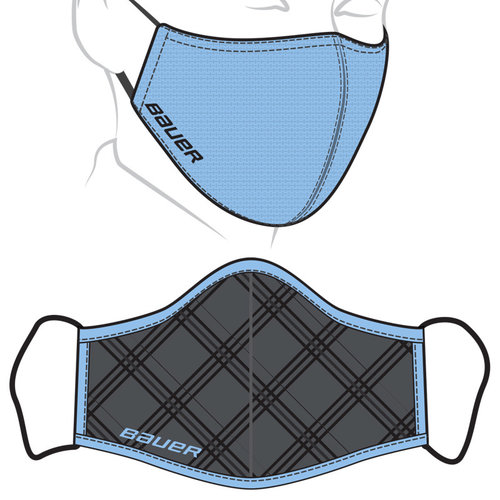 Bauer Bauer S20 Reversible Face Mask - Sky Blue/Plaid Bauer Bauer S20 Reversible Face Mask - Sky Blue/Plaid