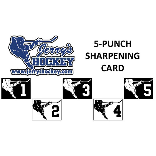Jerry's Hockey Jerry's Hockey - Hockey Skate Sharpening Card - 5 Punch Jerry's Hockey Jerry's Hockey - Hockey Skate Sharpening Card - 5 Punch