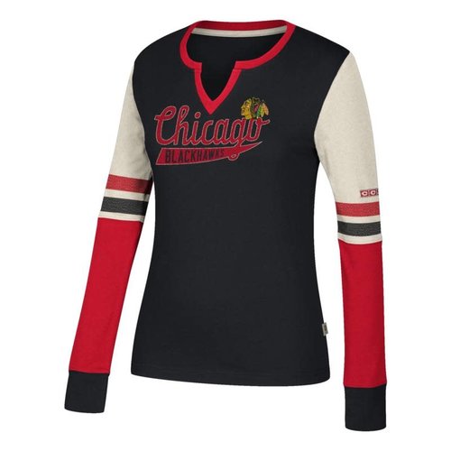 CCM Chicago Blackhawks Henley Long Sleeve Tee - Women's CCM Chicago Blackhawks Henley Long Sleeve Tee - Women's