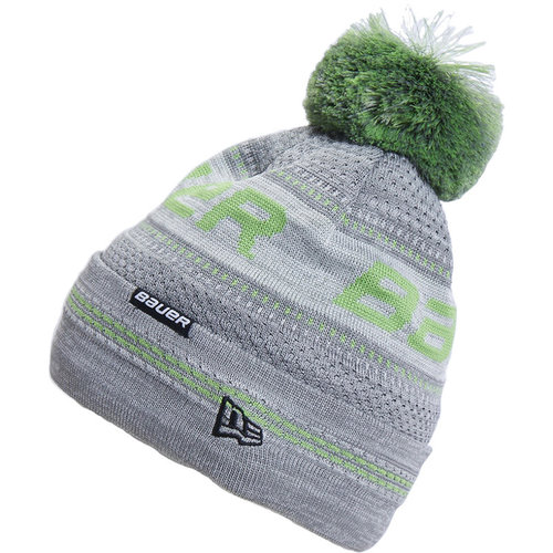 Bauer Bauer New Era Pom Knit Beanie - Youth - Grey/Green Bauer Bauer New Era Pom Knit Beanie - Youth - Grey/Green
