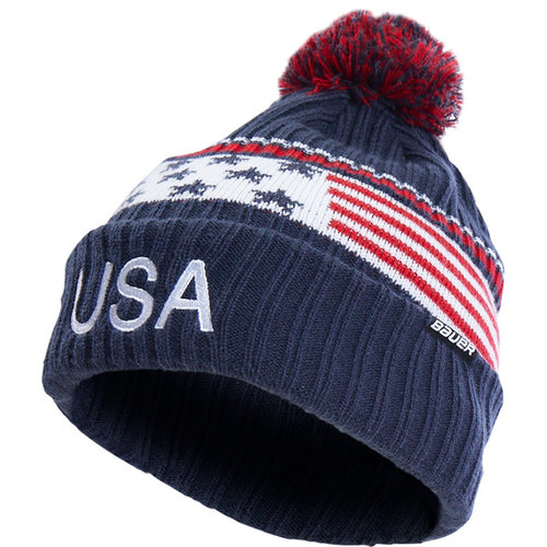 Bauer Bauer New Era Pom Knit Beanie - Senior - USA Bauer Bauer New Era Pom Knit Beanie - Senior - USA