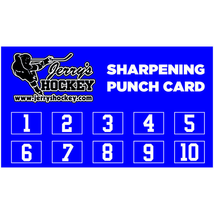 Jerry's Hockey Jerry's Hockey - Skate Sharpening Card - 10 Punch