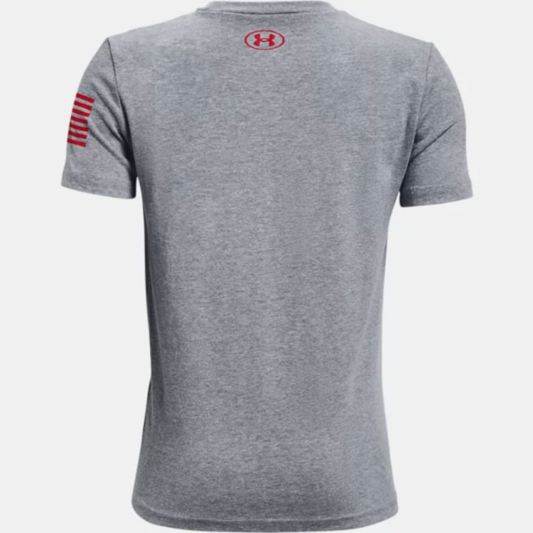Under Armour Freedom PTH Tee - Youth - Steel/Red