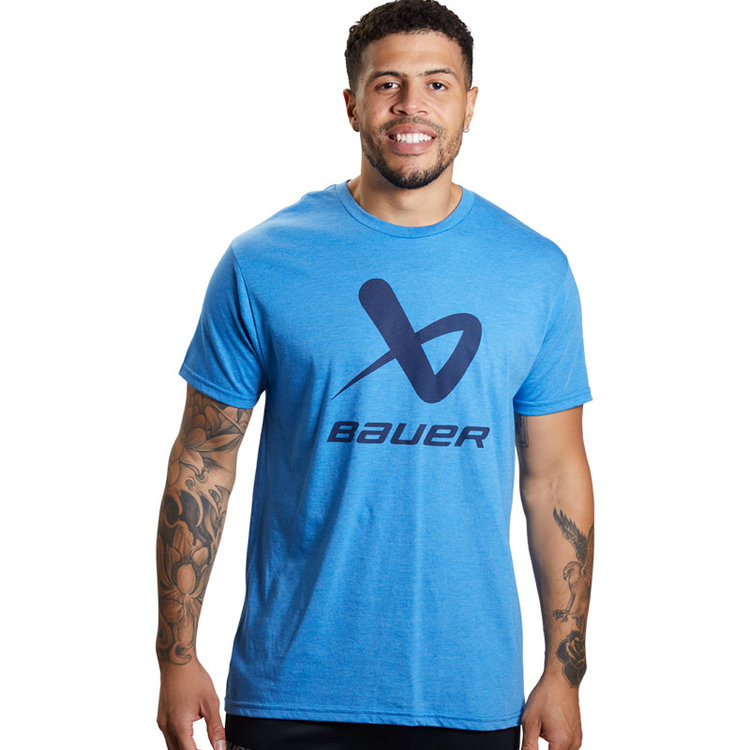 Bauer Bauer Core Lockup Short Sleeve Crew Tee - Senior - Blue