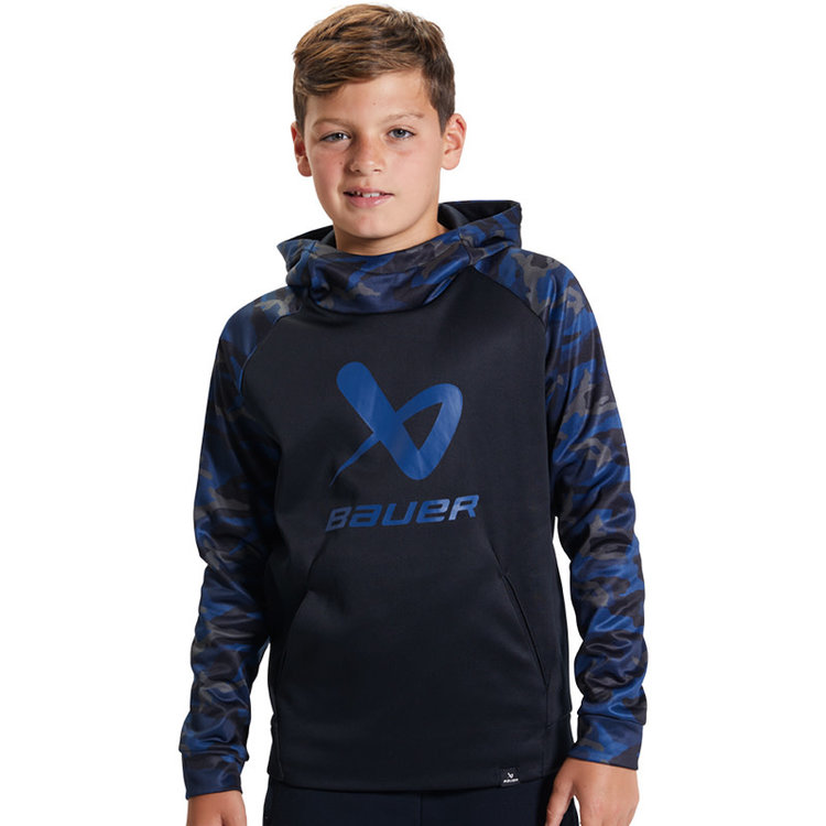 Bauer Bauer Raglan Camo Hoodie - Youth - Black