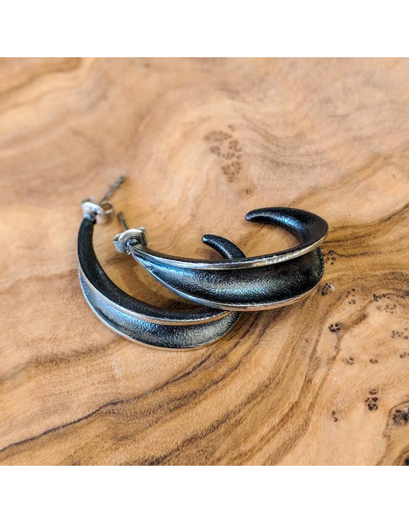 Oxidized Sterling Silver Post Earrings Igneous Theory Oxidized Sterling Silver Post Earrings