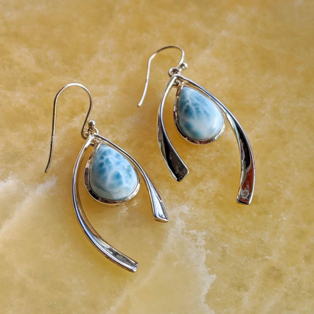 Larimar Wishbone Ss Earrings Igneous Theory