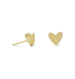 Heart 14K GP Stud Earrings