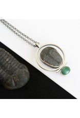 Powers Handcrafted Trilobite and Malachite Necklace