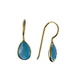Saraswati Imports Aqua Chalcedony Vermeil Dangle Earrings