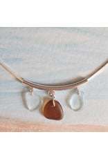 Lisa Keith Amber Aqua Sea Glass Tube Necklace