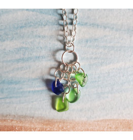 Lisa Keith Cobalt Lime Sea Glass Fringe Necklace