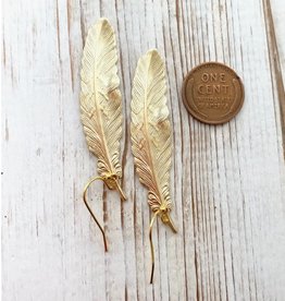 Red Truck Designs Feather GP Brass Earrings