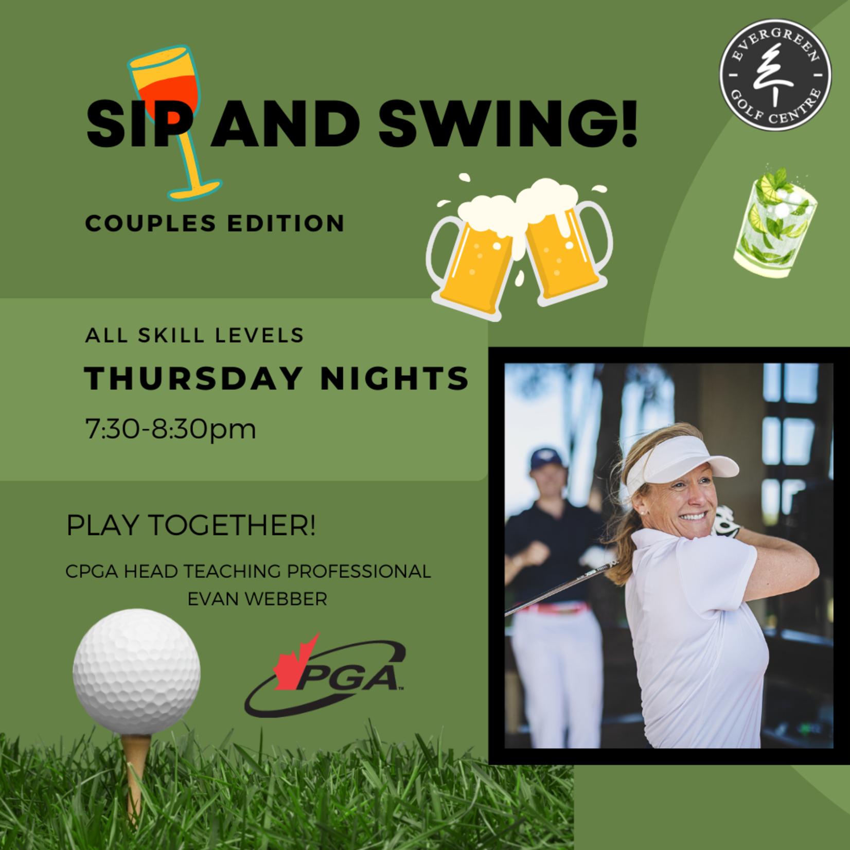 2025 Sip and Swing Couples Version Thursdays May 8,15,22,29 7:30pm-8:30pm