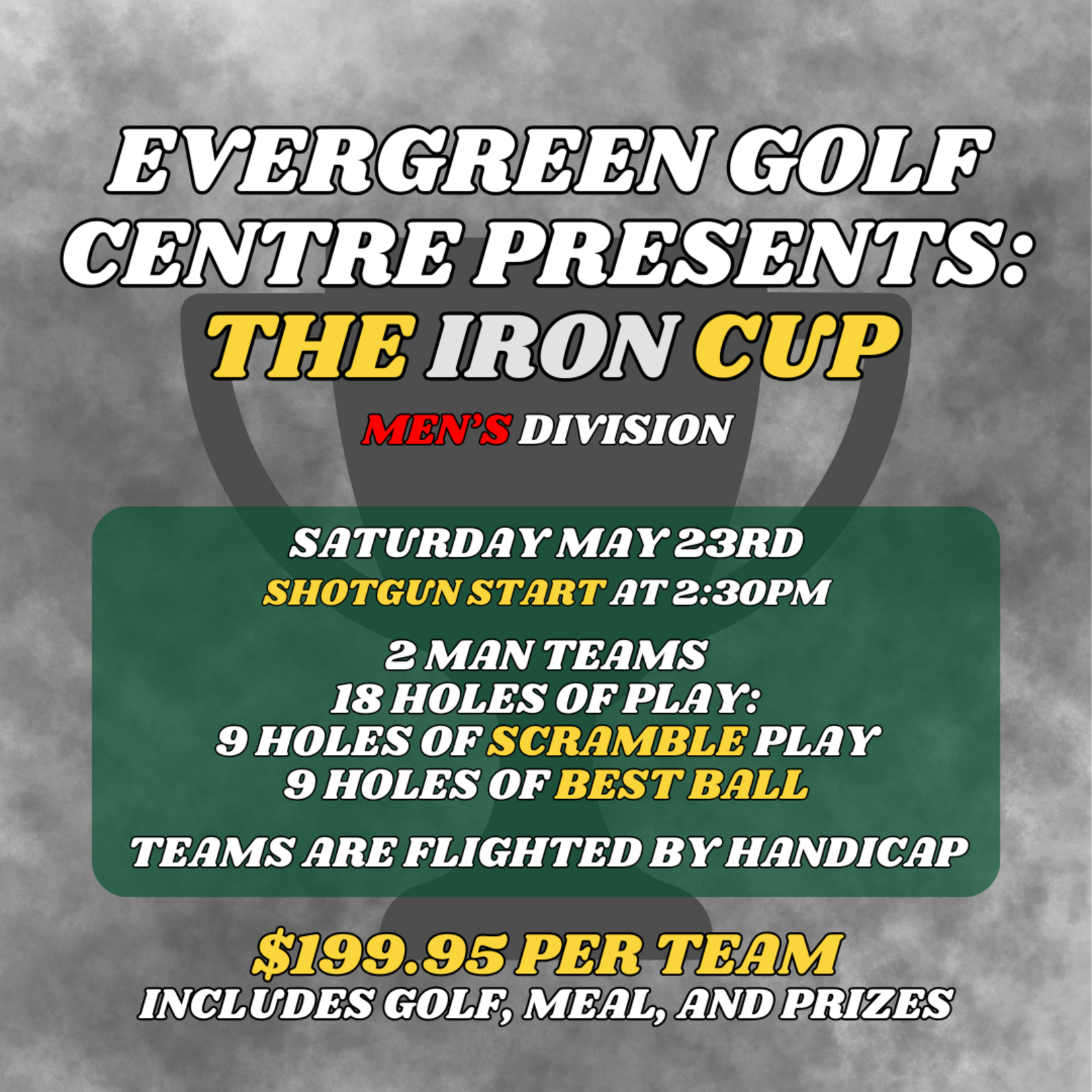 2026 Evergreen Iron Cup Team Registration (MEN'S)