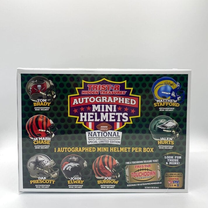 The Adventure Begins  23 Tristar Platinum Auto'd Football MiniHelmets -  The Adventure Begins