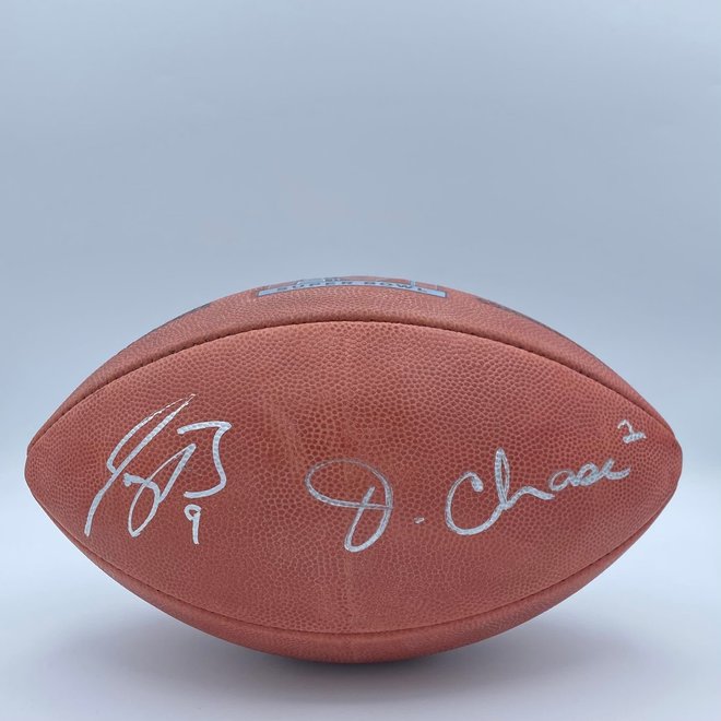 Joe Burrow & Ja'Marr Chase Autographed SB LVI "Duke" Pro Football