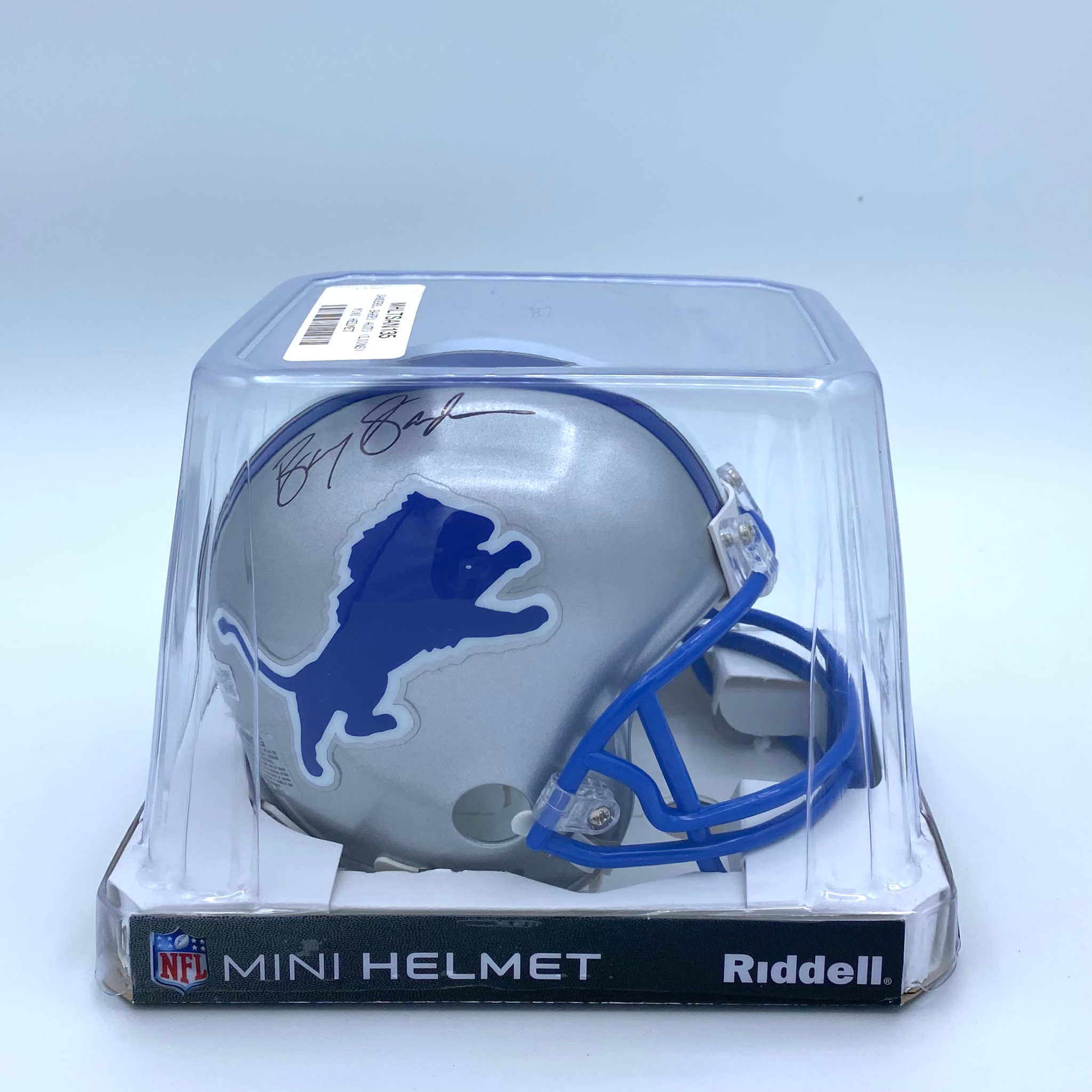 At Auction: Barry Sanders Signed Lions Full-Size Eclipse Alternate Speed  Helmet (Schwartz)