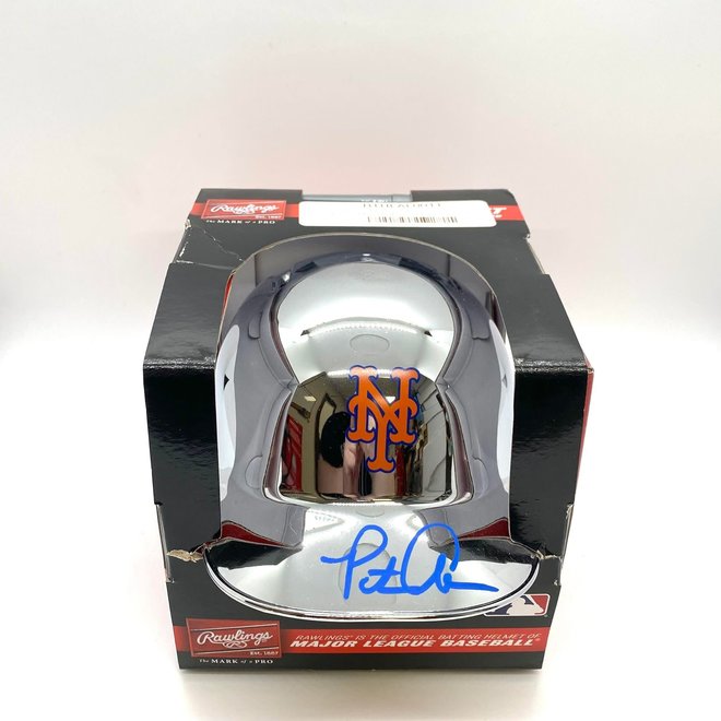 Pete Alonso Chrome Autographed Mini Batting Helmet
