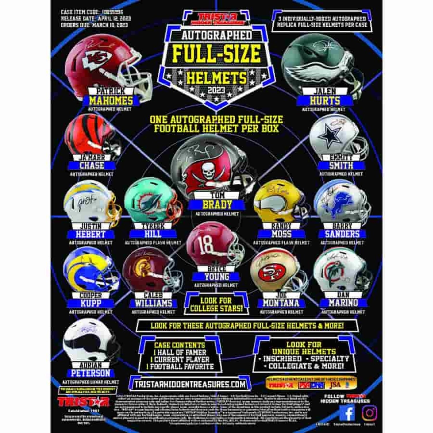 2023 Tristar Hidden Treasures Football Mini Helmet Platinum