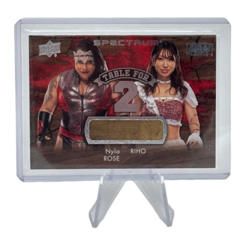 The Adventure Stadium 2021 Upper Deck AEW Spectrum Table for Two Nyla Rose & Riho Relic