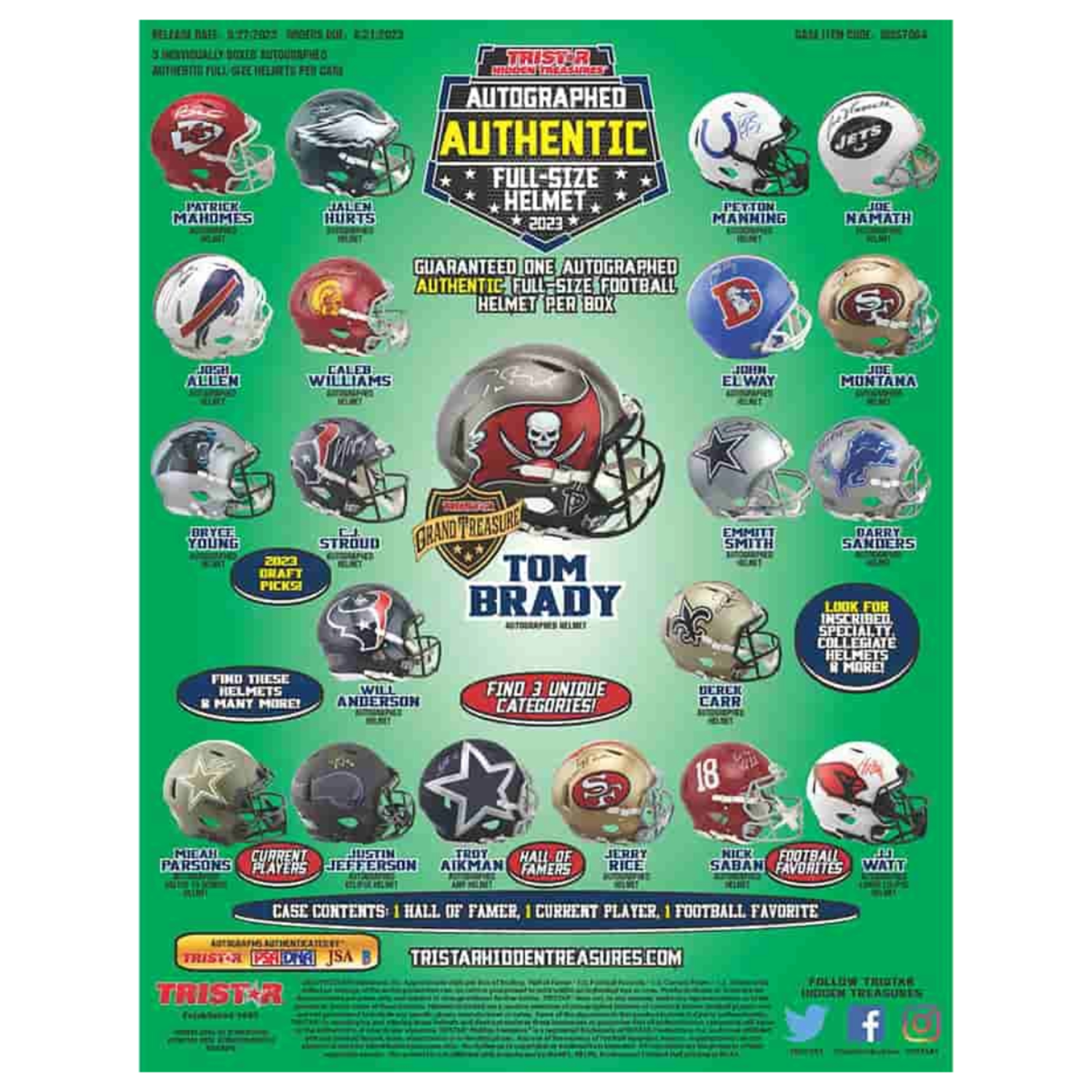 2023 Tristar Hidden Treasures Football In-Season Mini Helmet Box