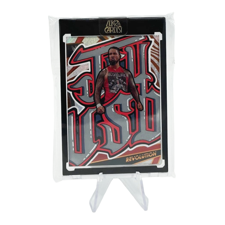 Luke the Cardist Luke the Cardist - Custom Hand-Painted 2022 Panini Revolution WWE Jey Uso 1/1