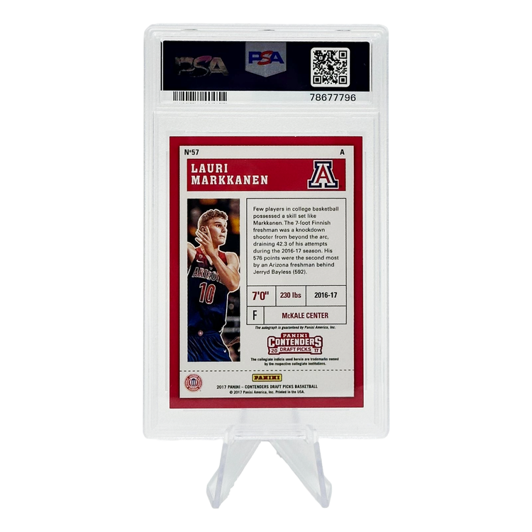 The Adventure Stadium 2017 Panini Contenders Draft Picks Lauri Markkanen Autograph 20/25 PSA 9