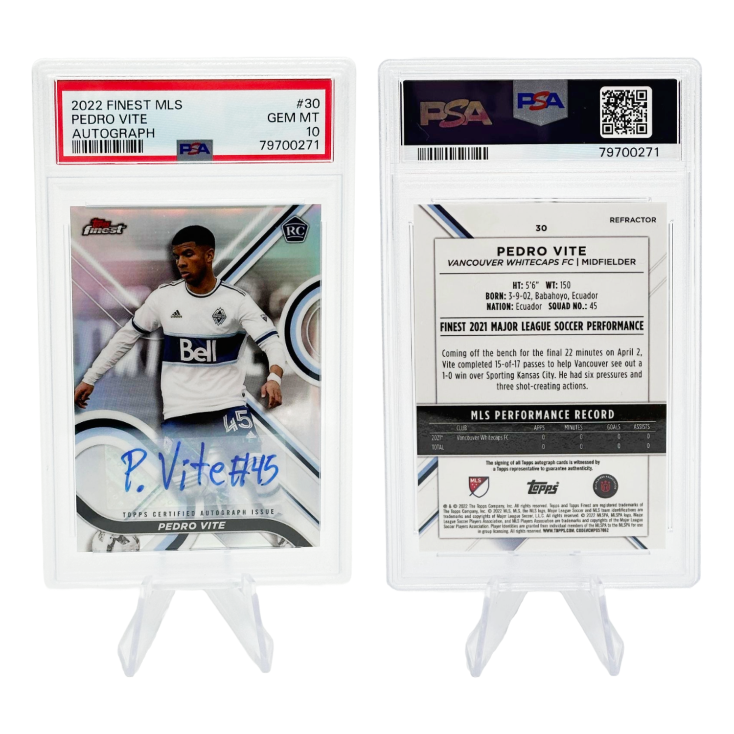 The Adventure Begins | 2022 Topps Finest MLS Pedro Vite Auto PSA