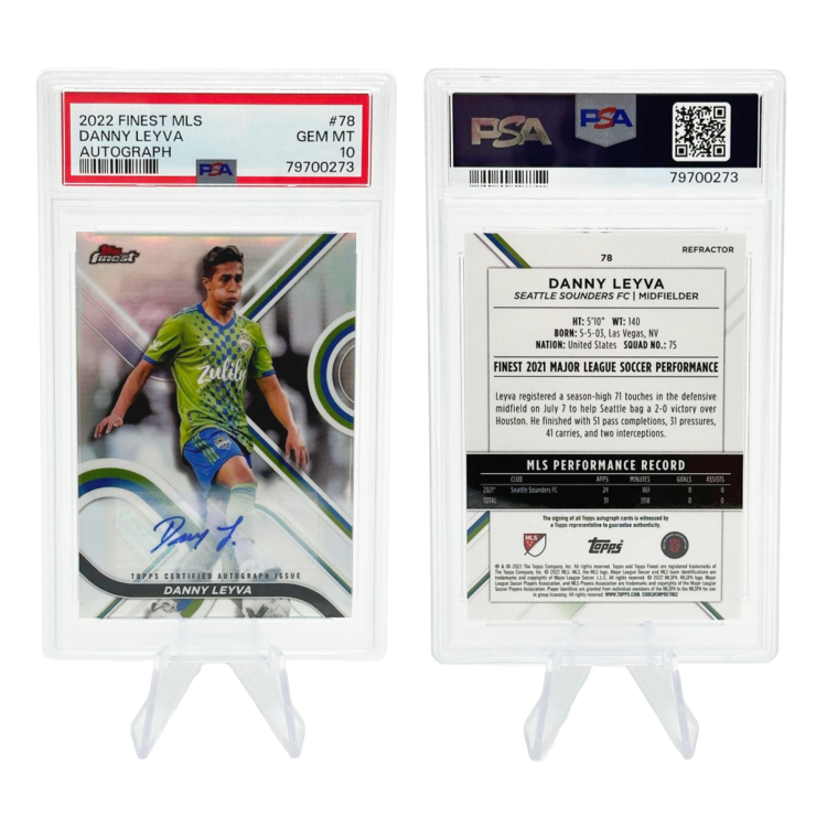 The Adventure Stadium 2022 Topps Finest MLS Danny Leyva Autograph PSA 10