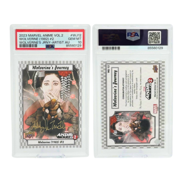 The Adventure Stadium 2023 UD Marvel Anime Vol. 2 "1982 Wolverine #2: Wolverine's Journey" Artist Autograph 021/100 PSA 10