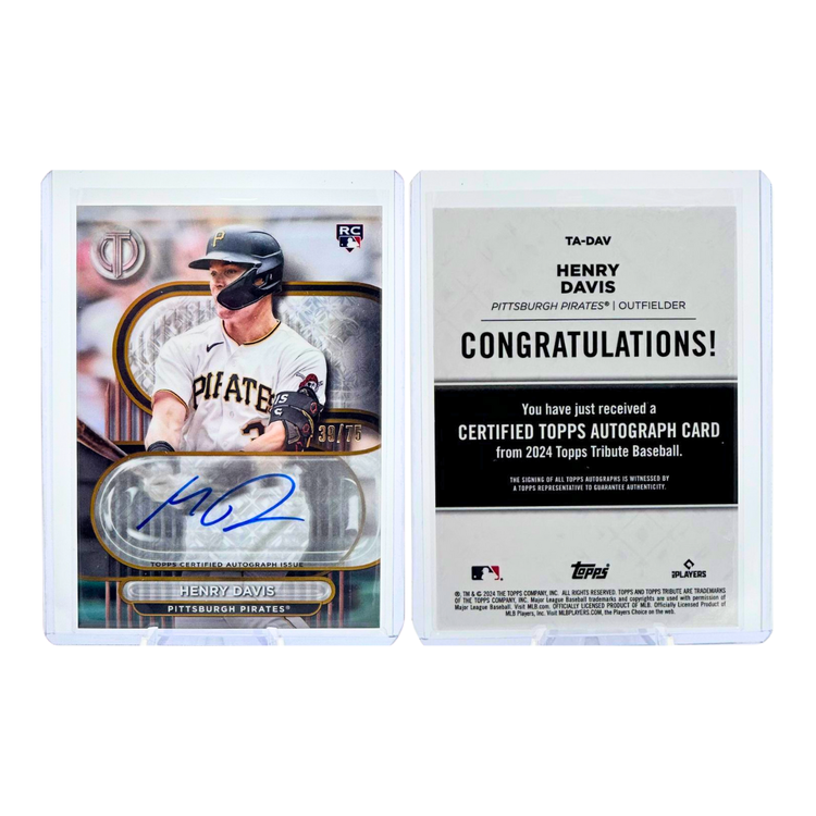 The Adventure Stadium 2024 Topps Tribute Henry Davis Autograph Gold 39/75