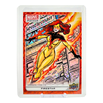 The Adventure Stadium 2023 UD Marvel Platinum Firestar Orange Checkers 08/33