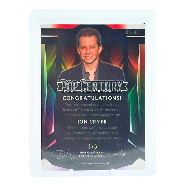 The Adventure Stadium 2023 Leaf Pop Century Jon Cryer Autograph Silver Wave 1/5