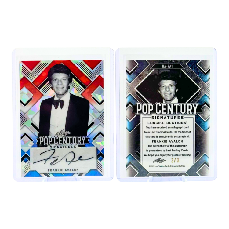 The Adventure Stadium 2022 Leaf Pop Century Frankie Avalon Autograph RW&B 3/3