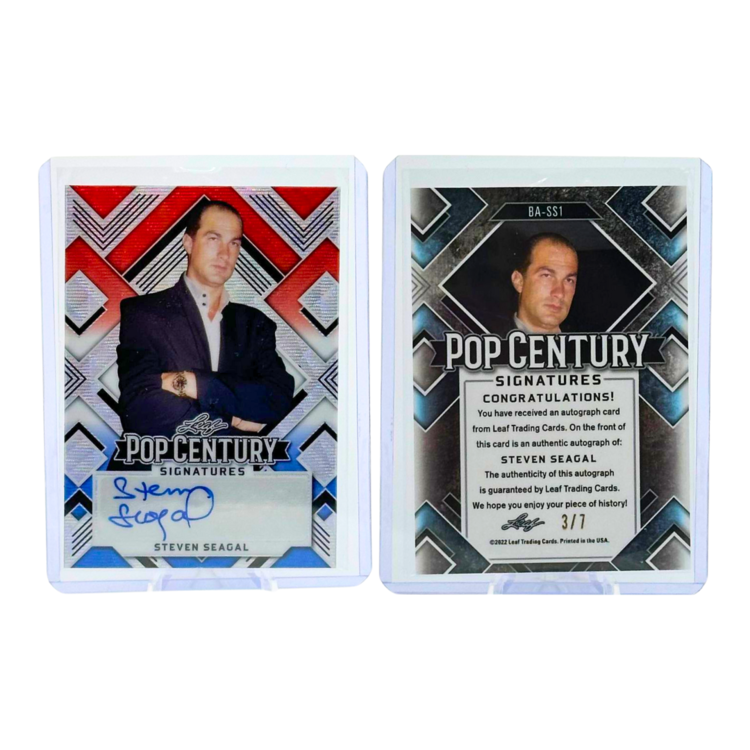 The Adventure Stadium 2022 Leaf Pop Century Steven Seagal Autograph RW&B 3/7