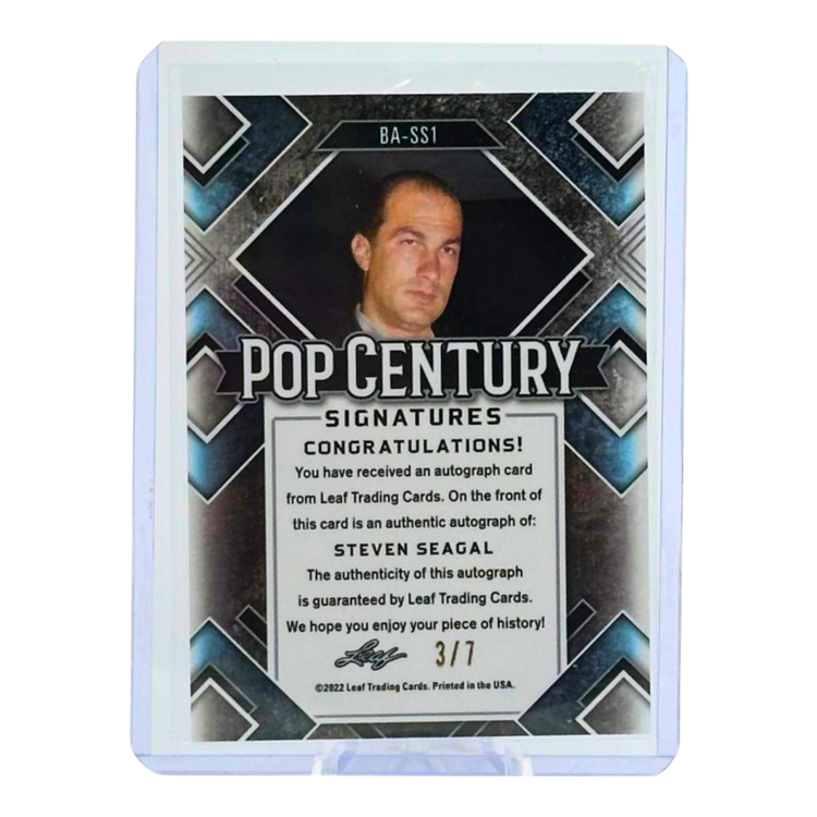 The Adventure Stadium 2022 Leaf Pop Century Steven Seagal Autograph RW&B 3/7