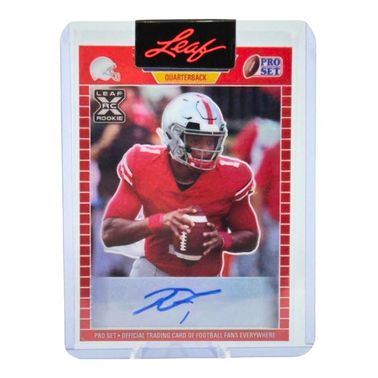 The Adventure Stadium 2021 Leaf Pro Set Justin Fields Autograph Red 57/100