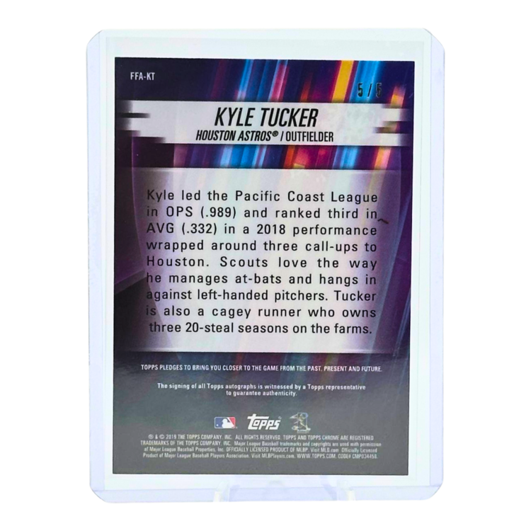 The Adventure Stadium 2019 Topps Chrome Kyle Tucker Autograph "Freshman Flash" 5/5