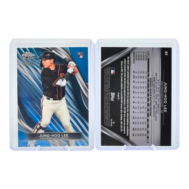 The Adventure Stadium 2024 Topps Chrome Black Jung-Hoo Lee Blue Refractor 07/75