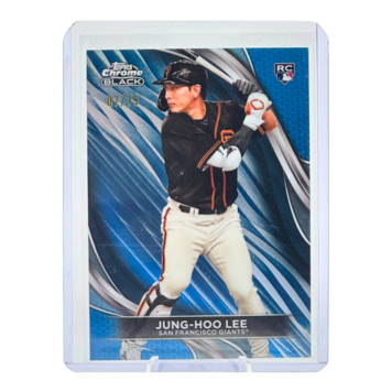 The Adventure Stadium 2024 Topps Chrome Black Jung-Hoo Lee Blue Refractor 07/75