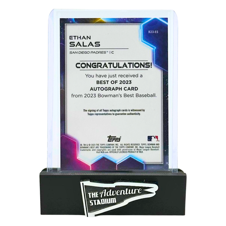 The Adventure Stadium 2023 Bowman's Best Ethan Salas Autograph "Best of 2023" 34/50